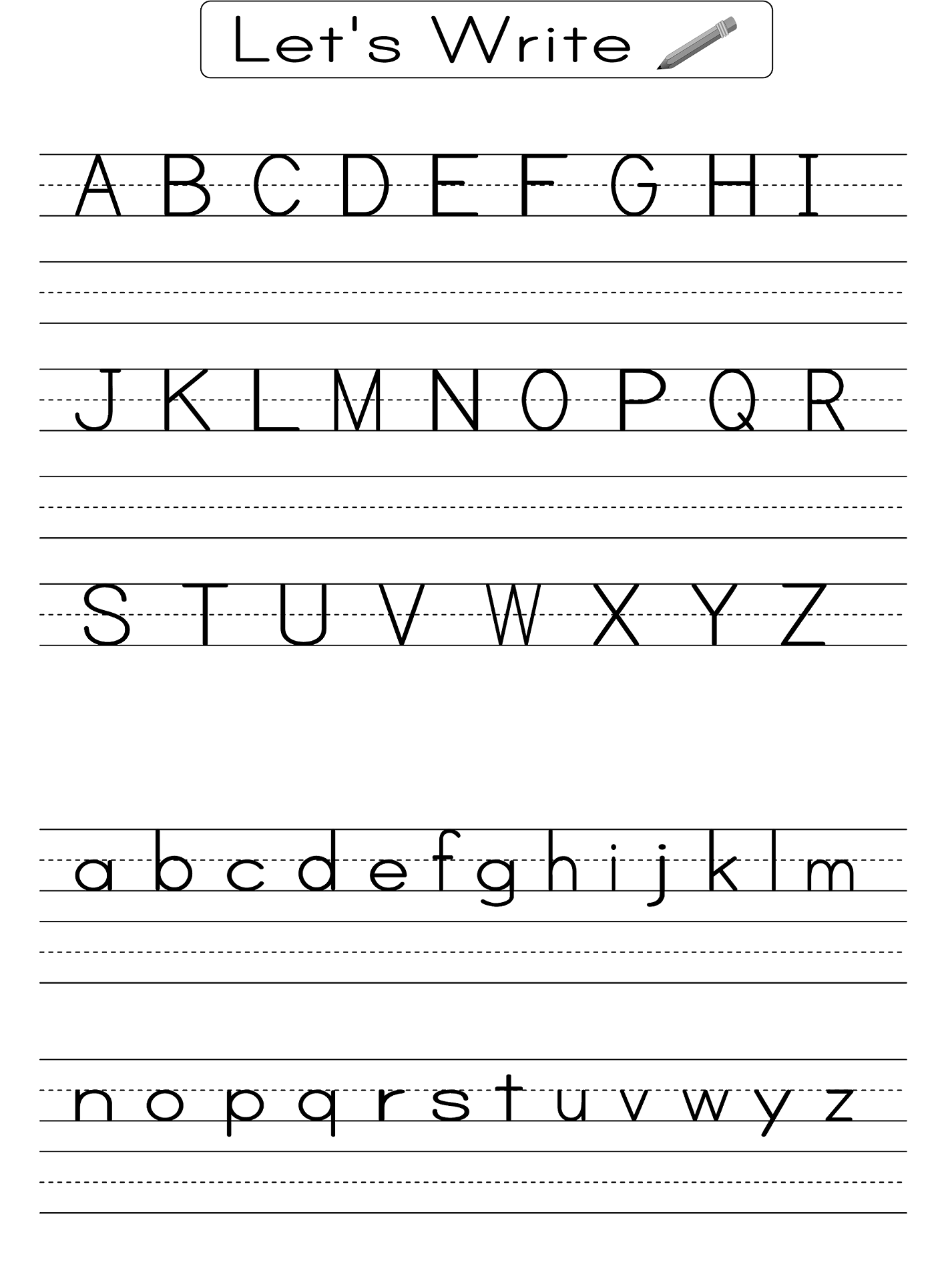English Alphabet Worksheet For Kindergarten Alphabet 
