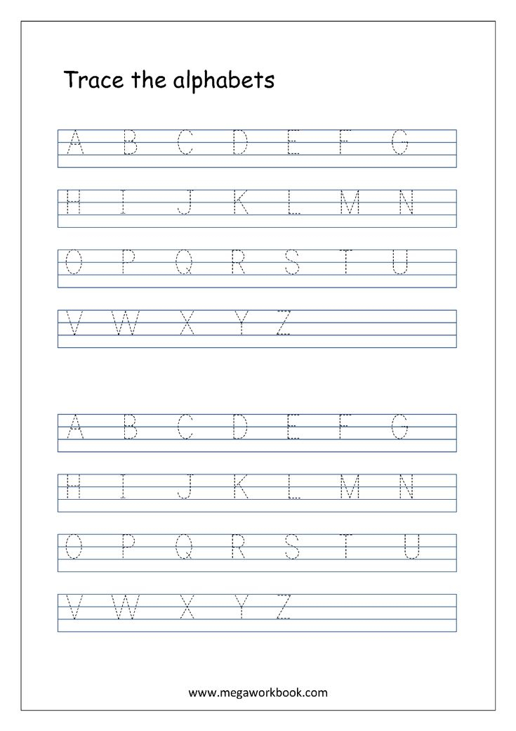 English Worksheet Alphabet Tracing In 4 Lines Capital