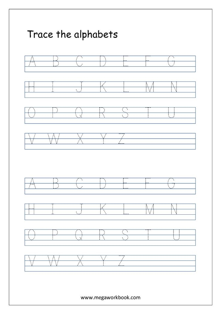 English Worksheet Alphabet Tracing In 4 Lines Capital 