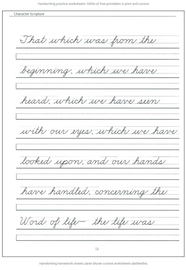 Free Printable Cursive Handwriting Worksheets For 3rd Grade