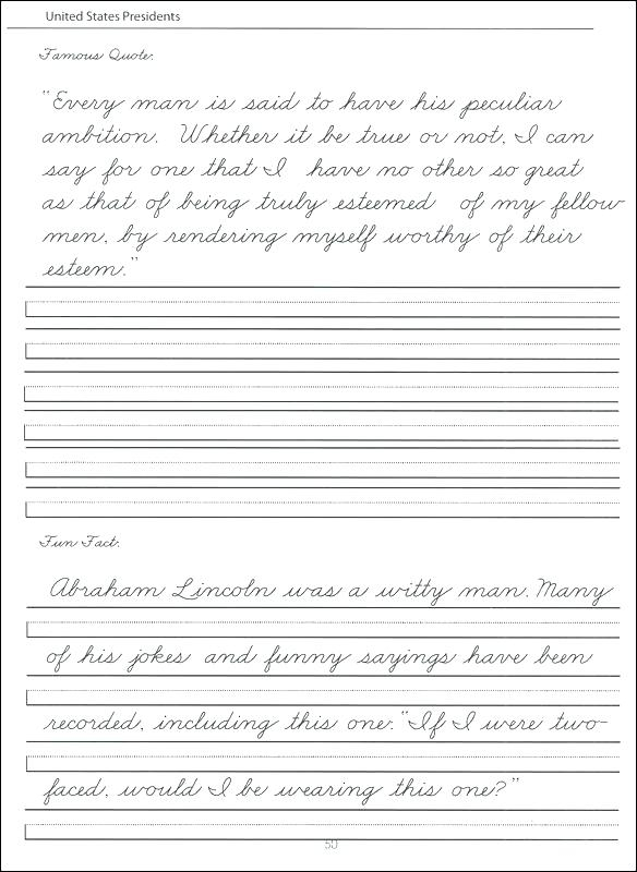 Free Printable Cursive Worksheets For 4th Grade