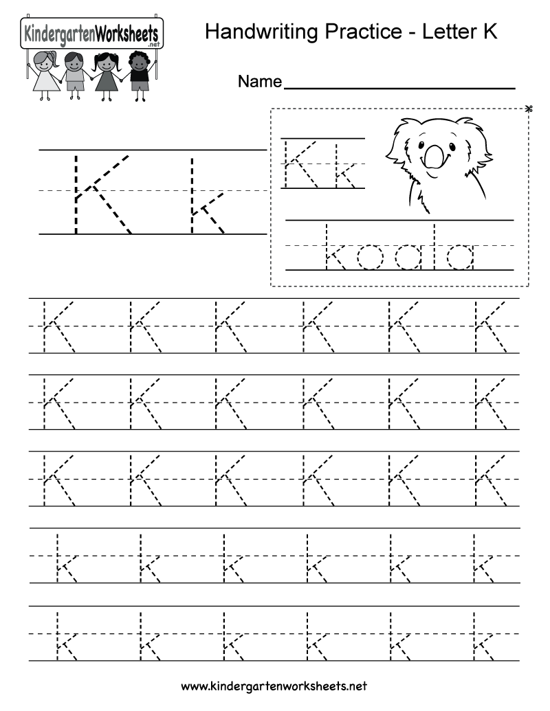 Free Printable Letter K Writing Practice Worksheet For 