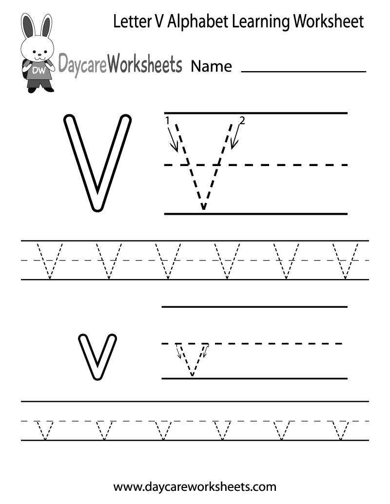 Free Printable Letter V Alphabet Learning Worksheet For