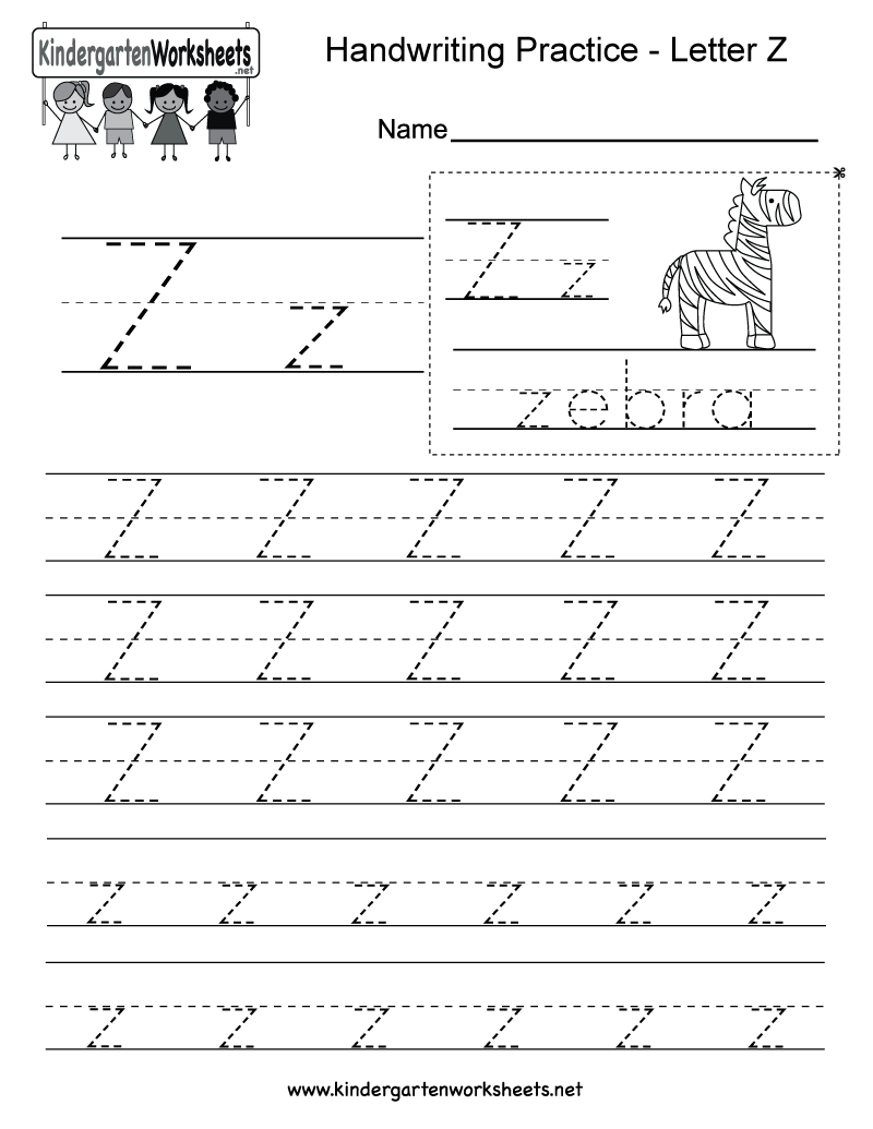 Free Printable Letter Z Writing Practice Worksheet For 