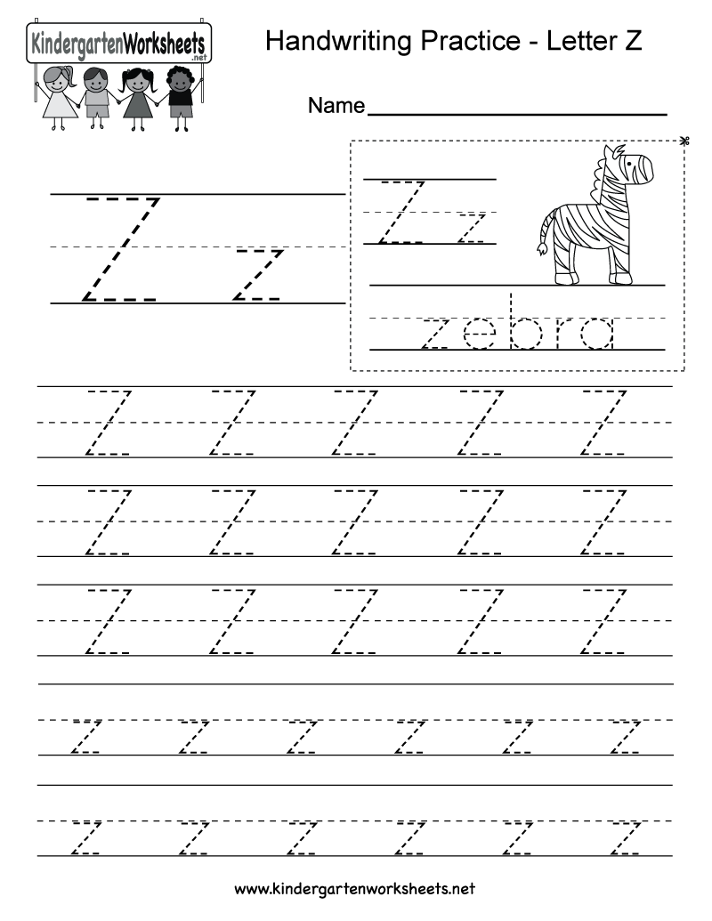 Free Printable Letter Z Writing Practice Worksheet For