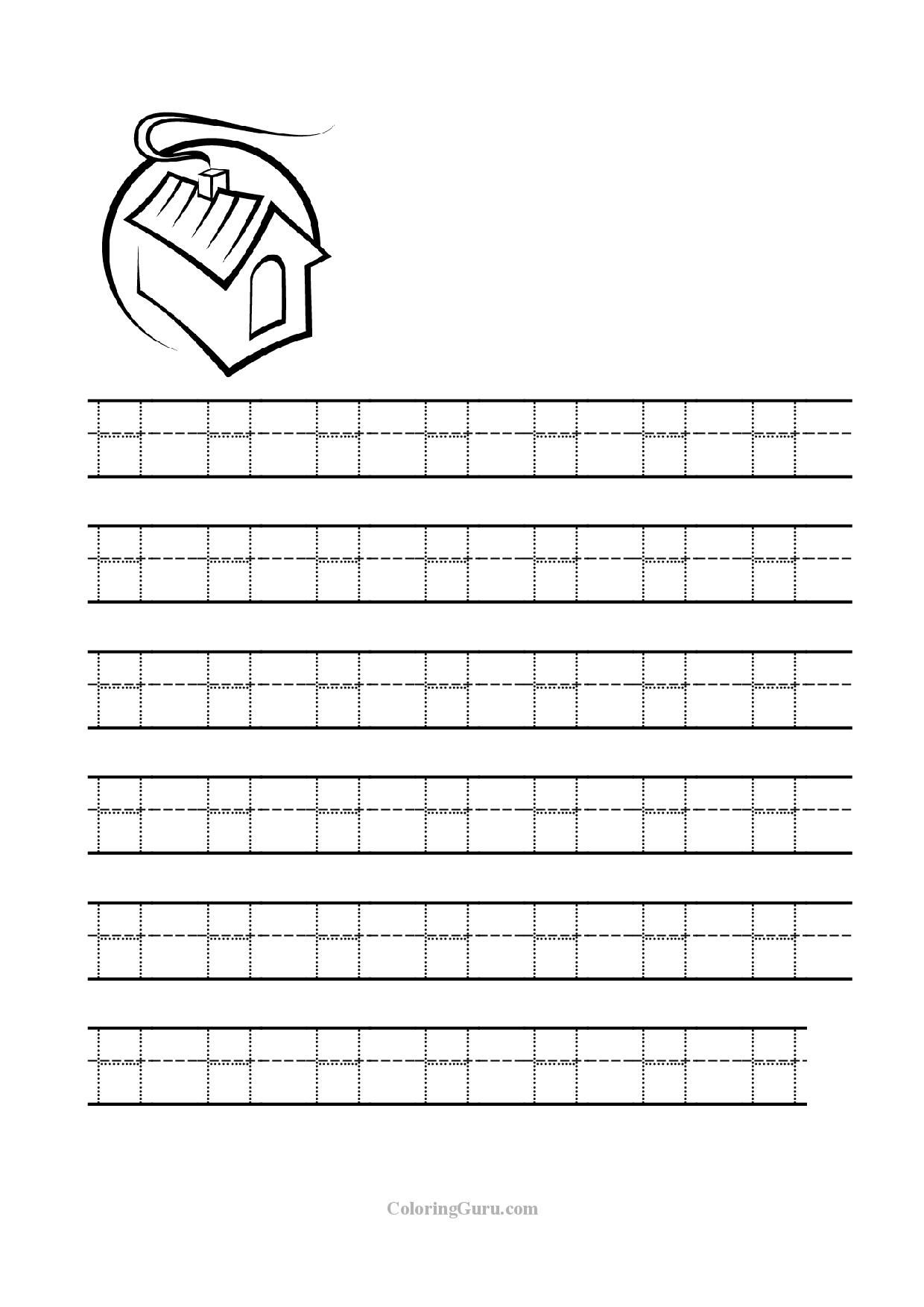 Free Tracing Letter H Worksheets 