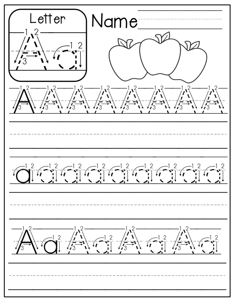 Free Tracing Letters A Z Worksheets