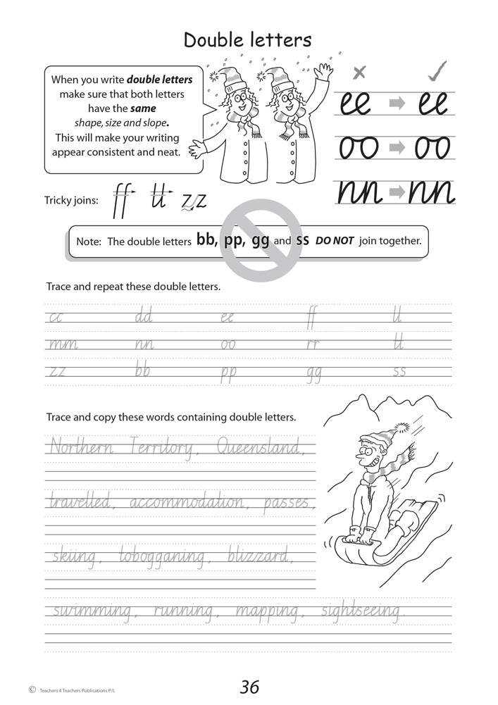 Handwriting Conventions NSW Year 4 Teachers 4 