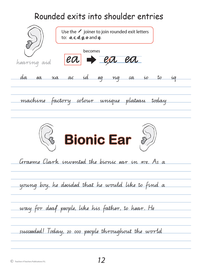 Handwriting Conventions QLD Year 7 Teachers 4 