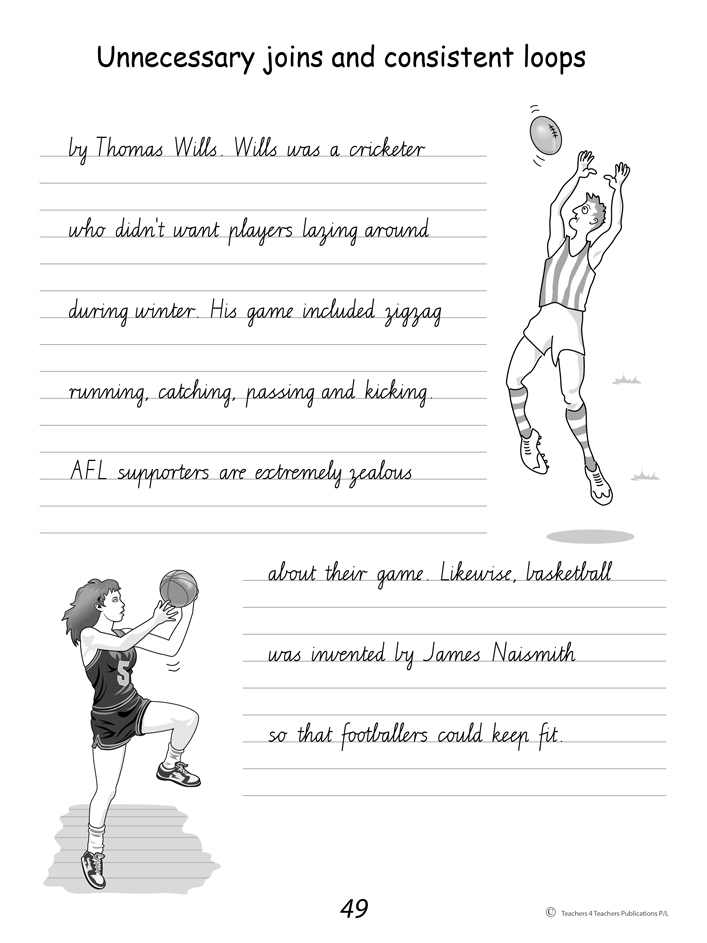 Handwriting Conventions VIC Year 6 Teachers 4 