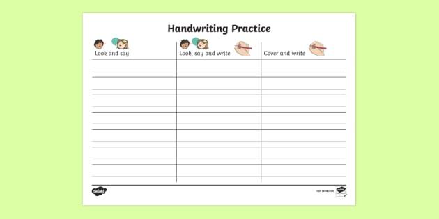 Handwriting Homework KS1 Worksheet Primary Resources