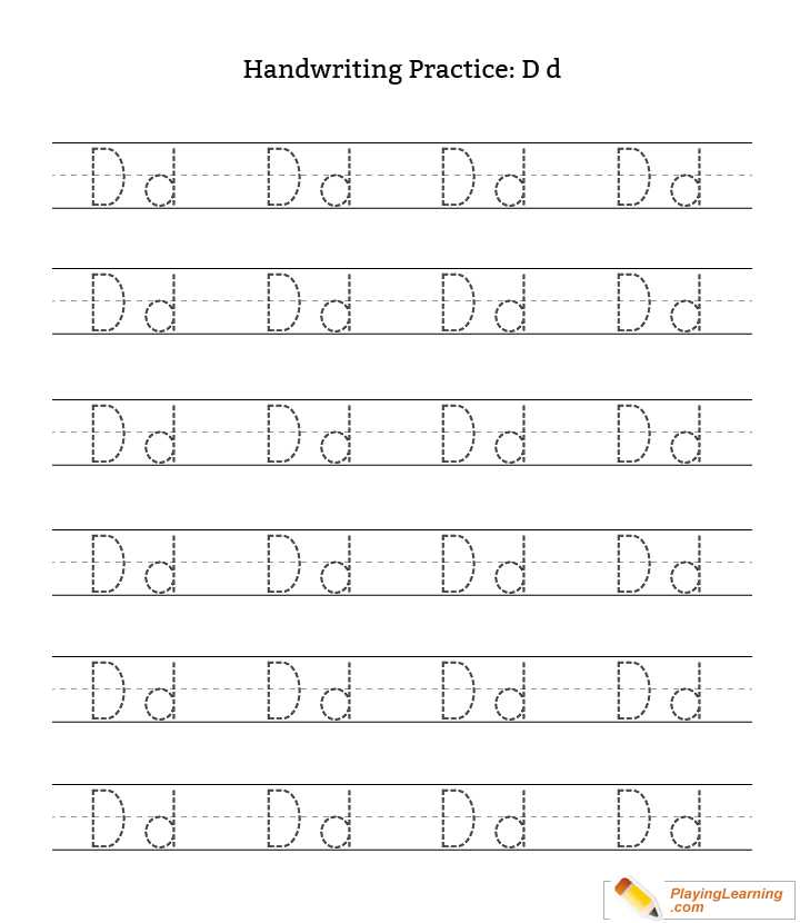 Handwriting Practice Letter D Free Handwriting Practice