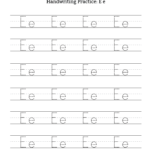 Handwriting Practice Letter E Free Handwriting Practice