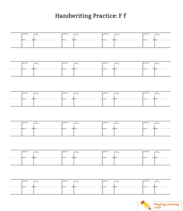 Handwriting Practice Letter F Free Handwriting Practice