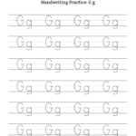 Handwriting Practice Letter G Free Handwriting Practice