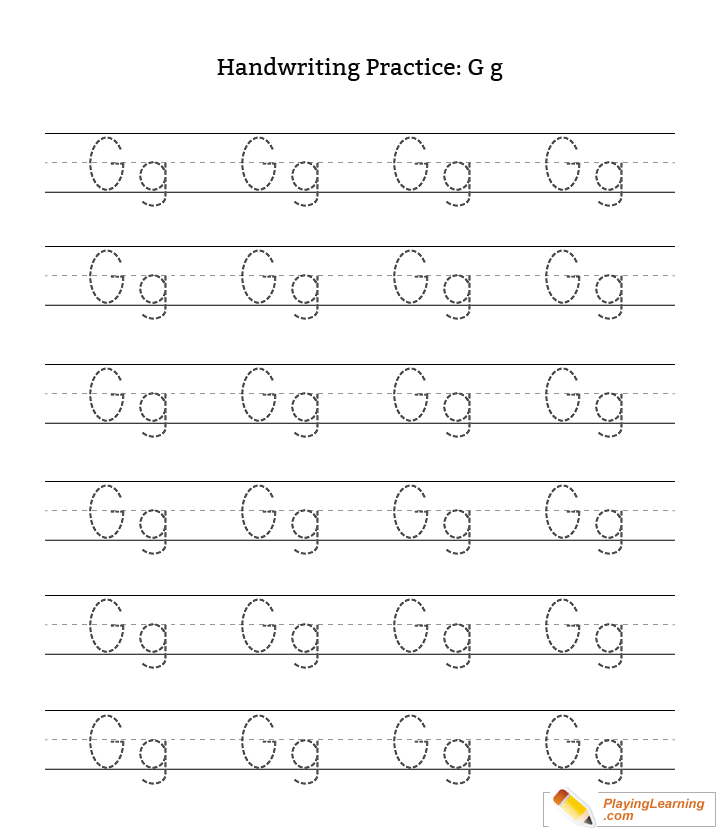 Handwriting Practice Letter G Free Handwriting Practice 