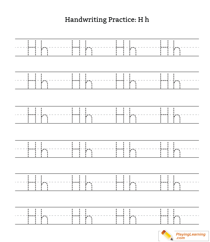 Handwriting Practice Letter H Free Handwriting Practice
