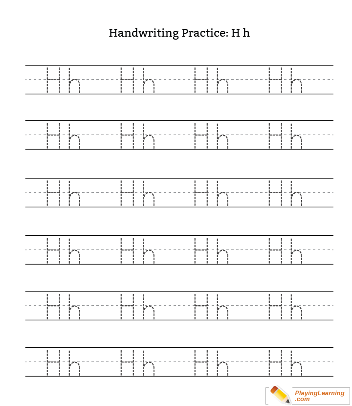 Handwriting Practice Letter H Free Handwriting Practice 