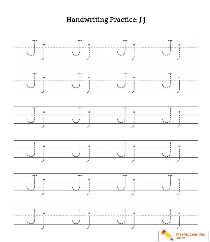 Handwriting Practice Letter J Free Handwriting Practice