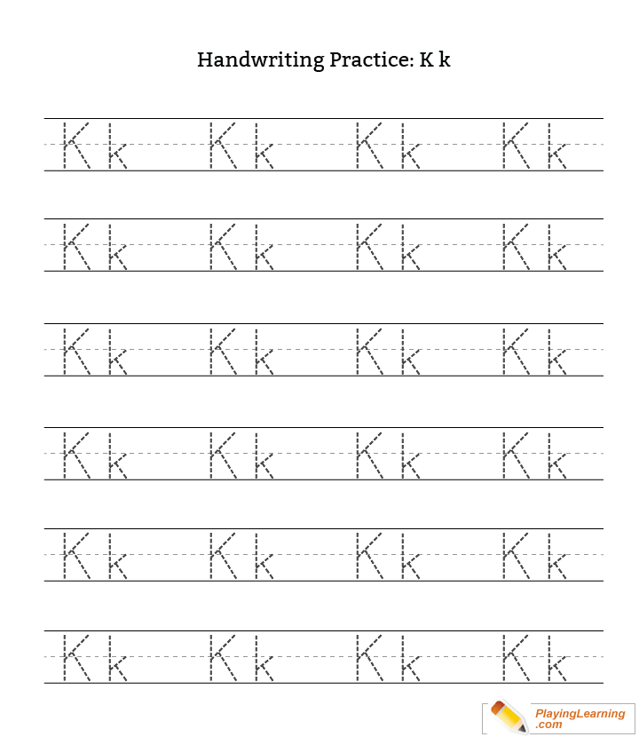 Handwriting Practice Letter K Free Handwriting Practice