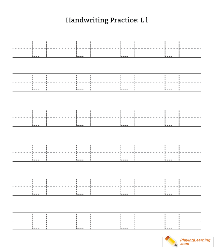 Handwriting Practice Letter L Free Handwriting Practice 