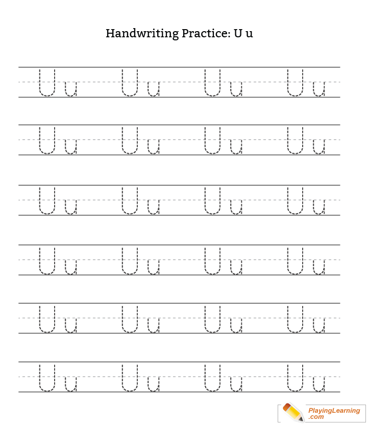 Handwriting Practice Letter U Free Handwriting Practice 
