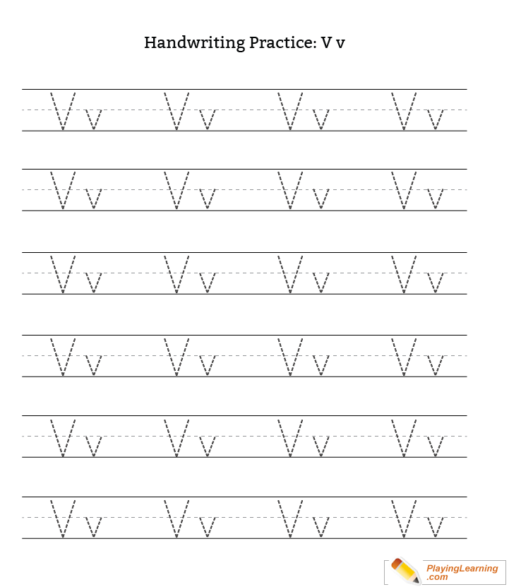 Handwriting Practice Letter V Free Handwriting Practice 