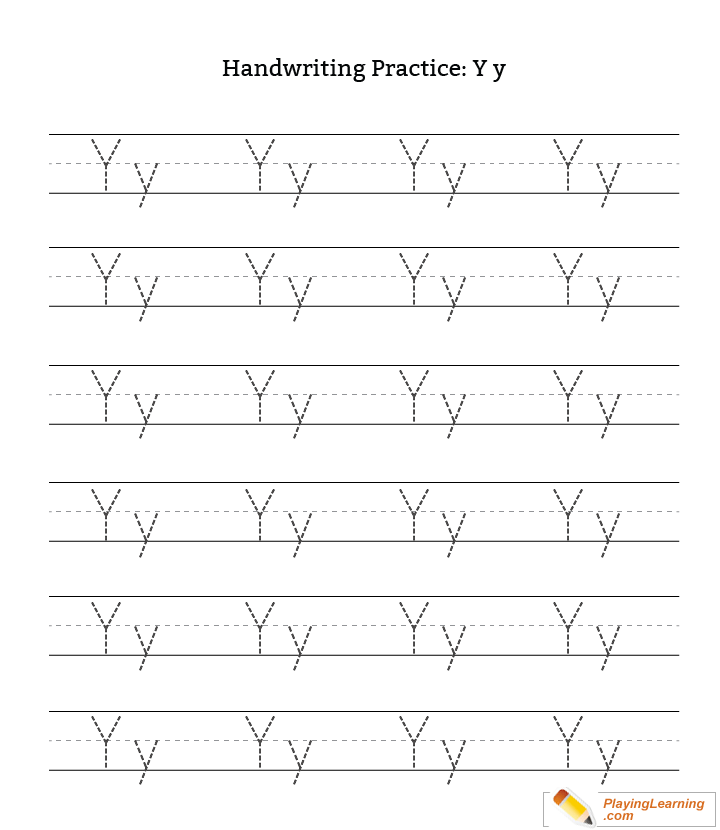 Handwriting Practice Letter Y Free Handwriting Practice 