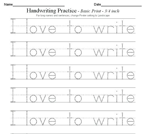 Handwriting Practice Sheets For Kindergarten Pdf