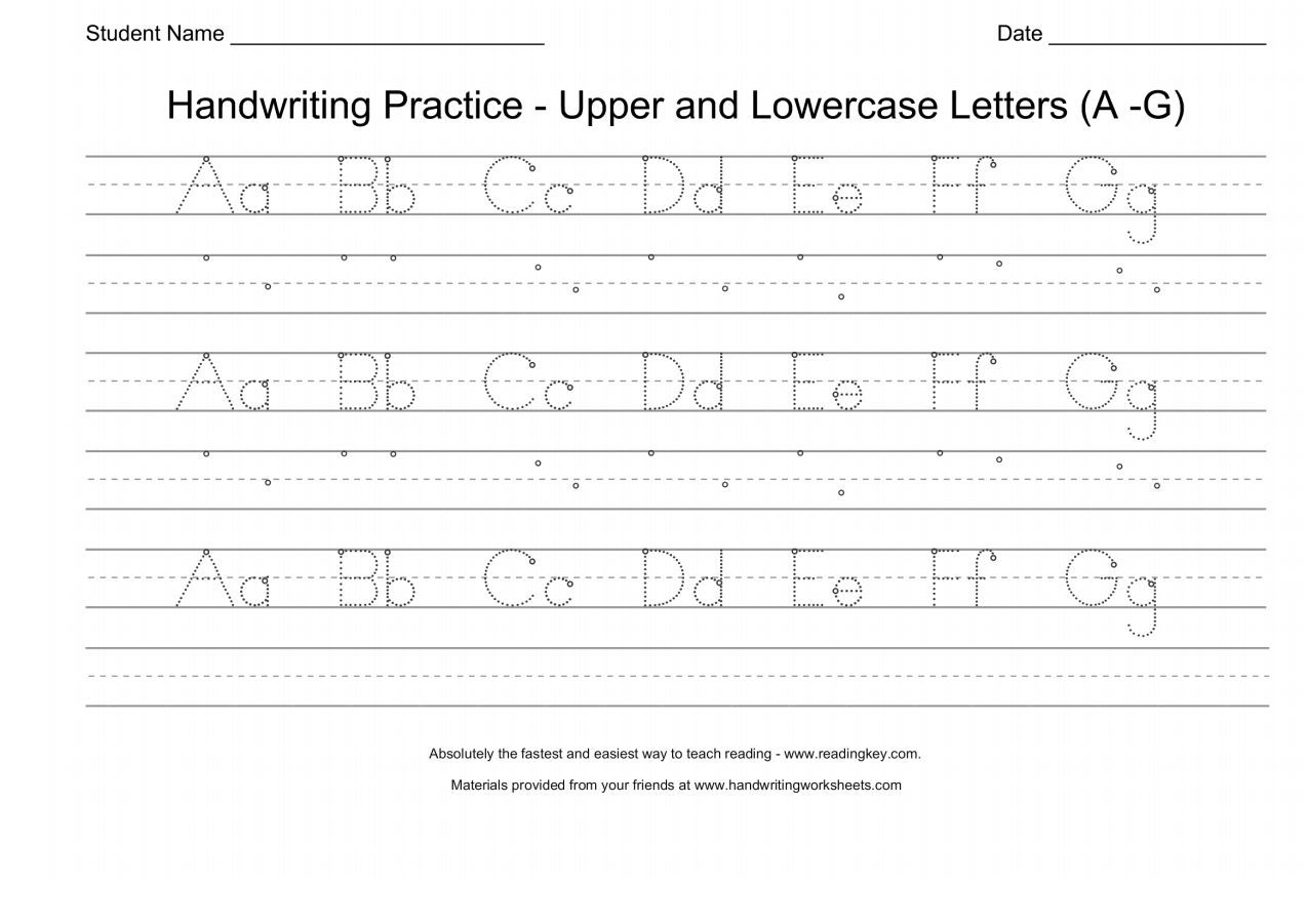 Handwriting Practice Upper And Lowercase Letters A G