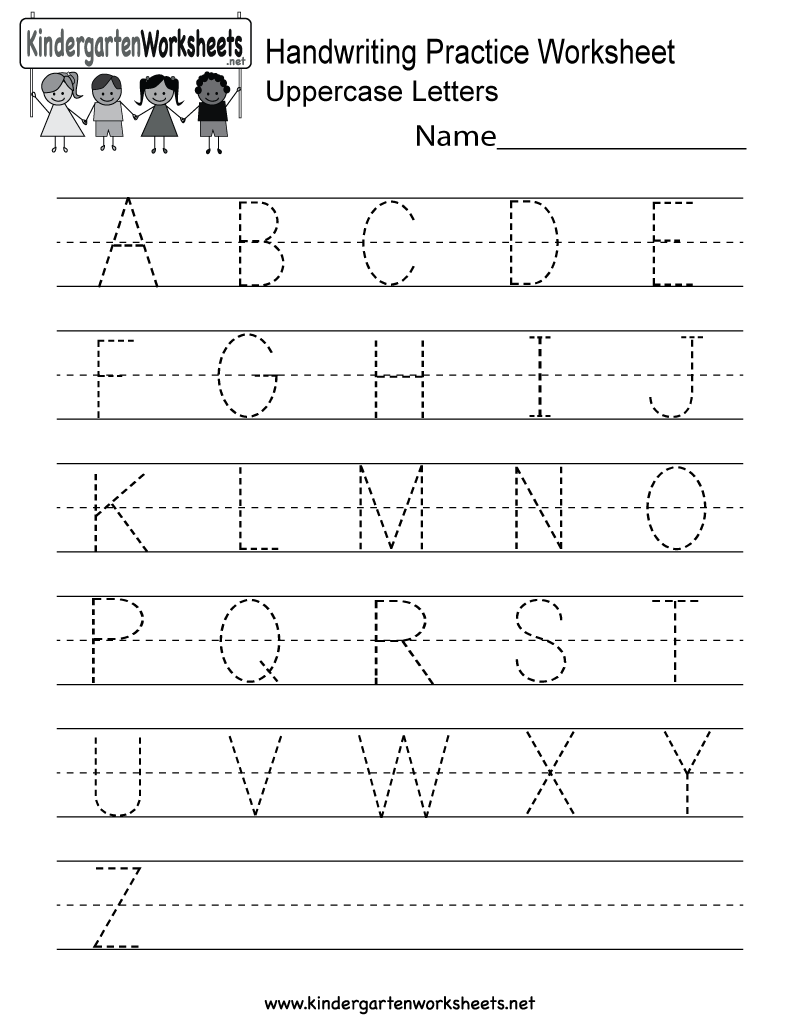 Handwriting Practice Worksheet Free Kindergarten English