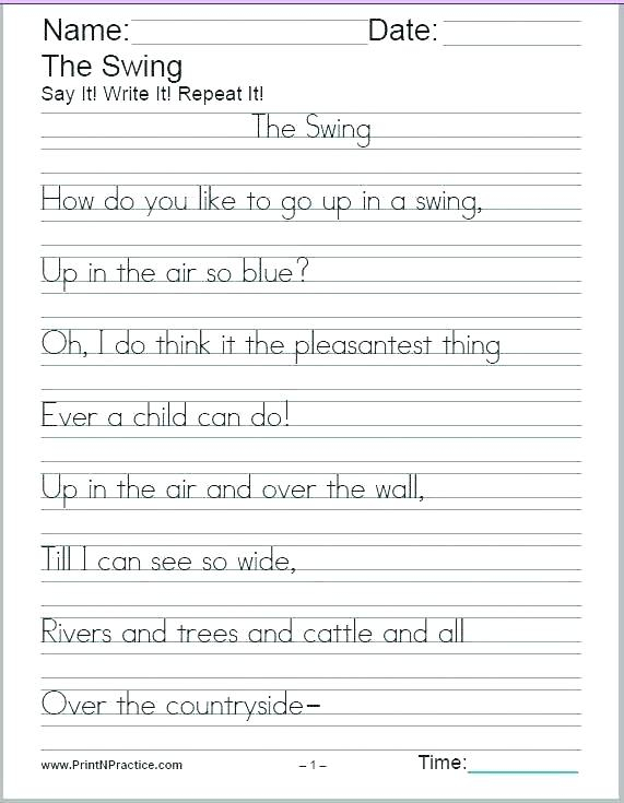 Handwriting Worksheets Adults Printable