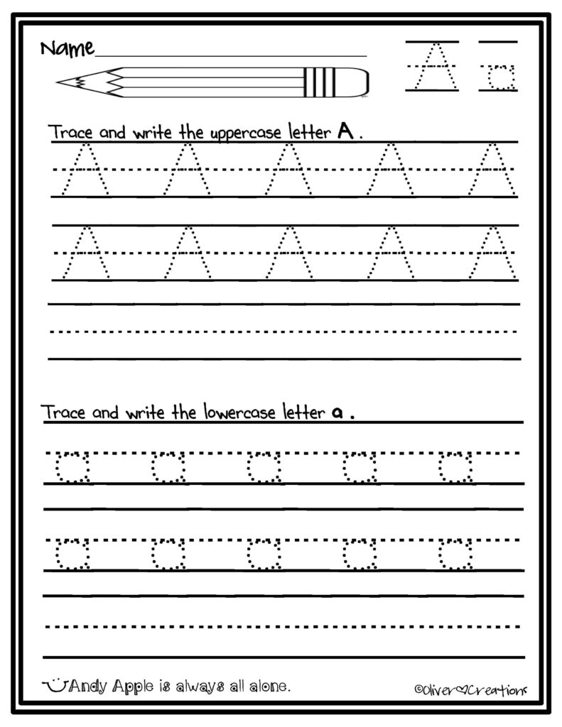 Handwriting Worksheets Uppercase And Lowercase Kids