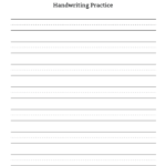 Kindergarten Handwriting Practice Blank Sheet Free