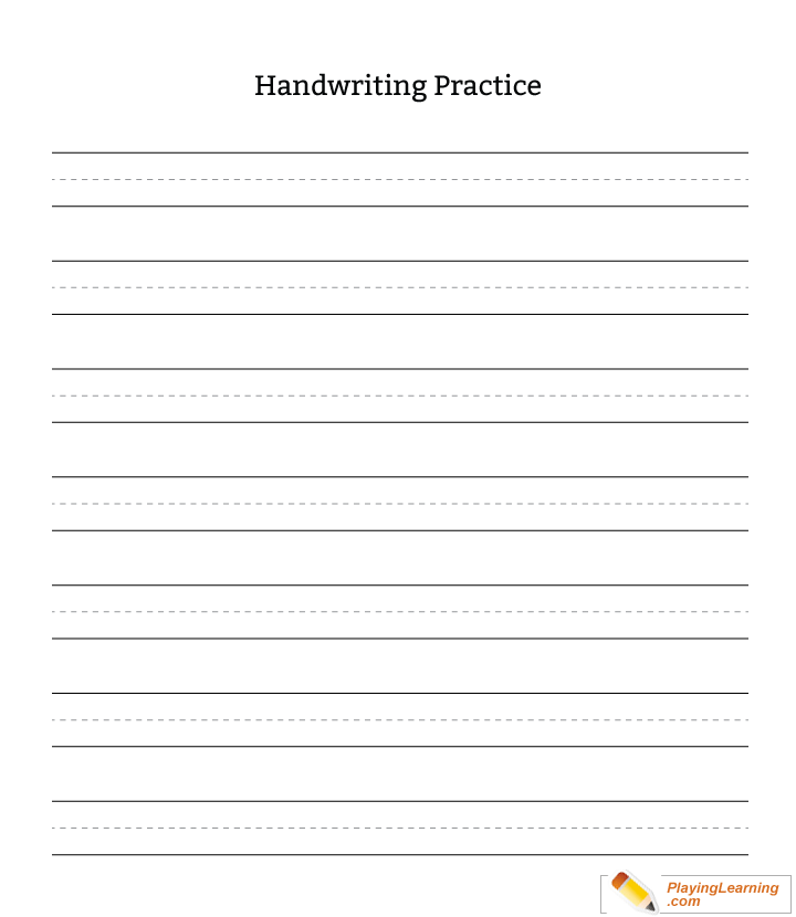 Kindergarten Handwriting Practice Blank Sheet Free 