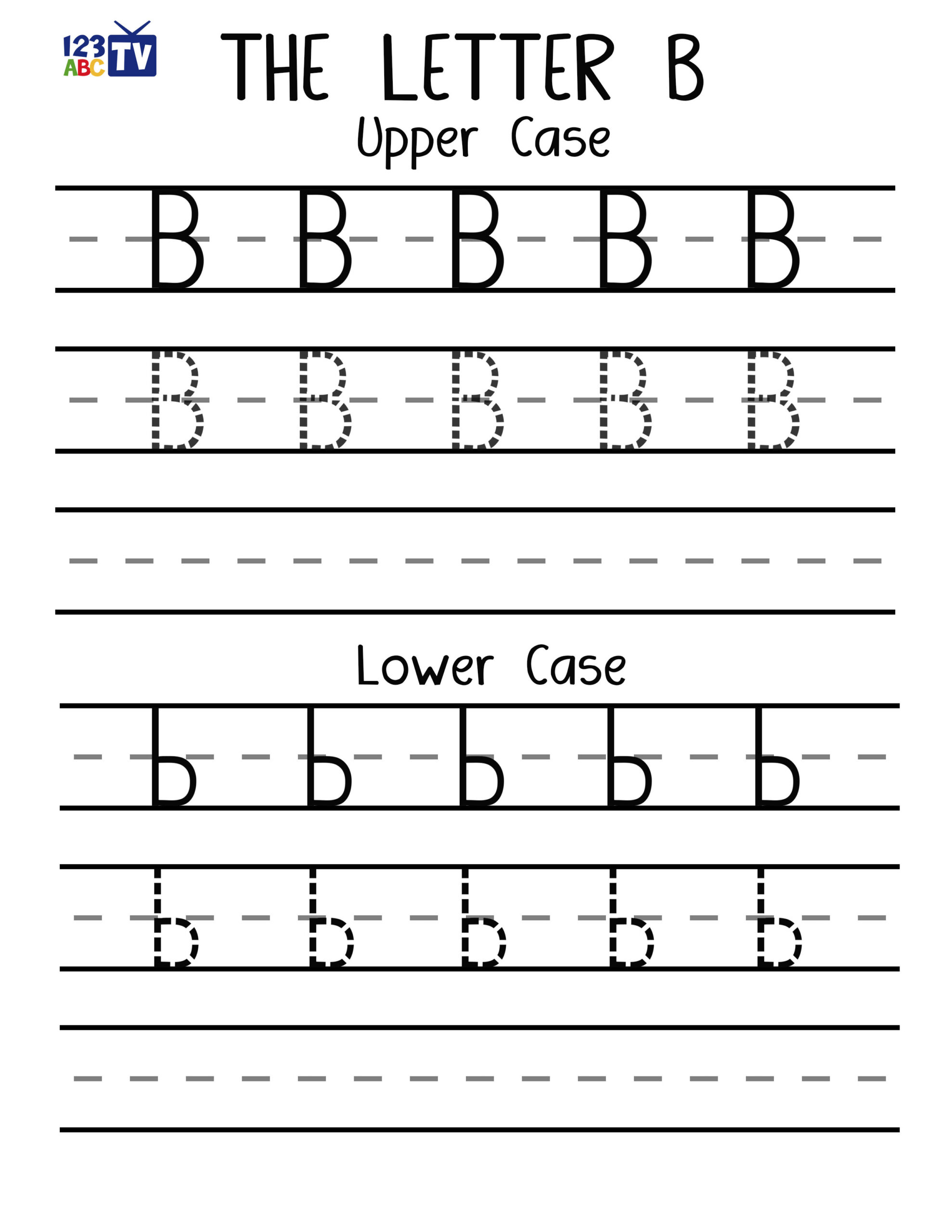 Letter B Practice Handwriting Downloads 123ABC TV