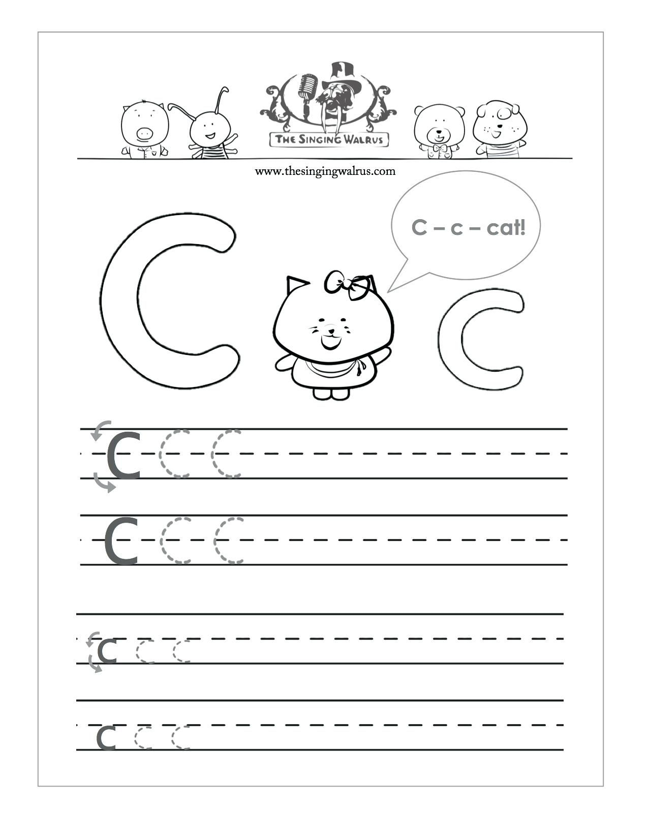 Letter C Worksheets To Learning Free Handwriting 
