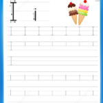 Letter I Is For Ice Cream Handwriting Practice Worksheet