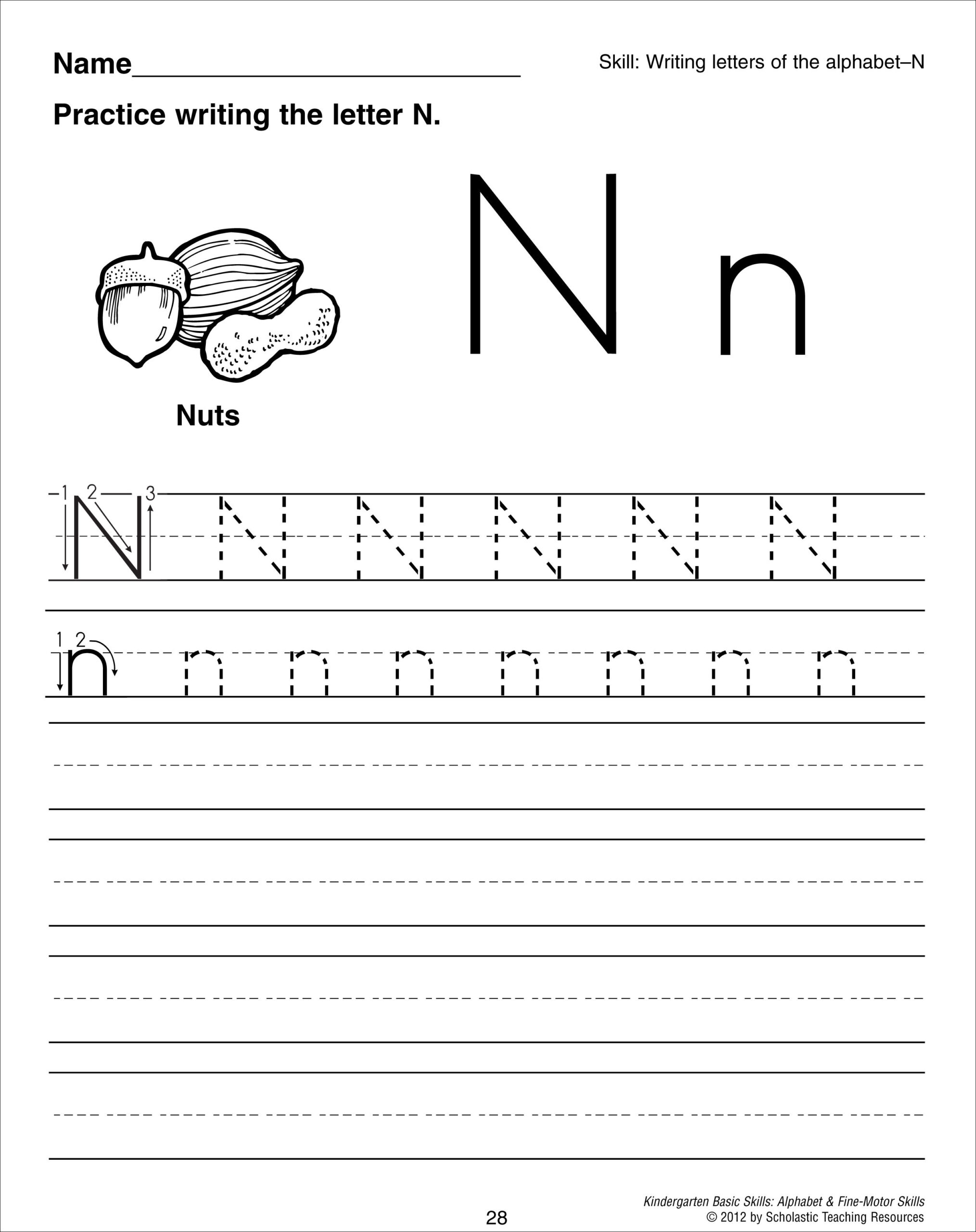 Letter N Worksheets To Printable Letter N Worksheets 