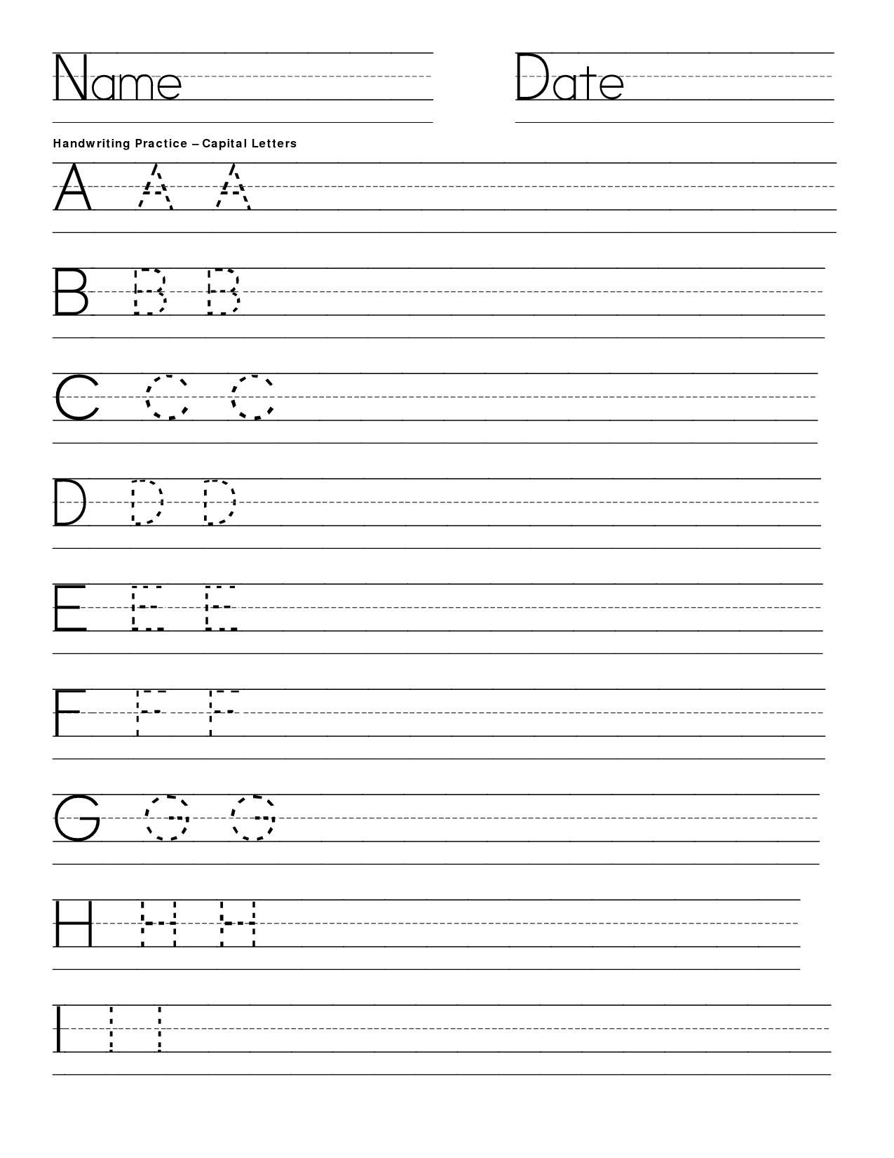 Letter Practice For Basic Handwriting Handwriting