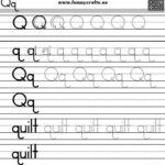 Letter Q Handwriting Worksheets For Preschool To First