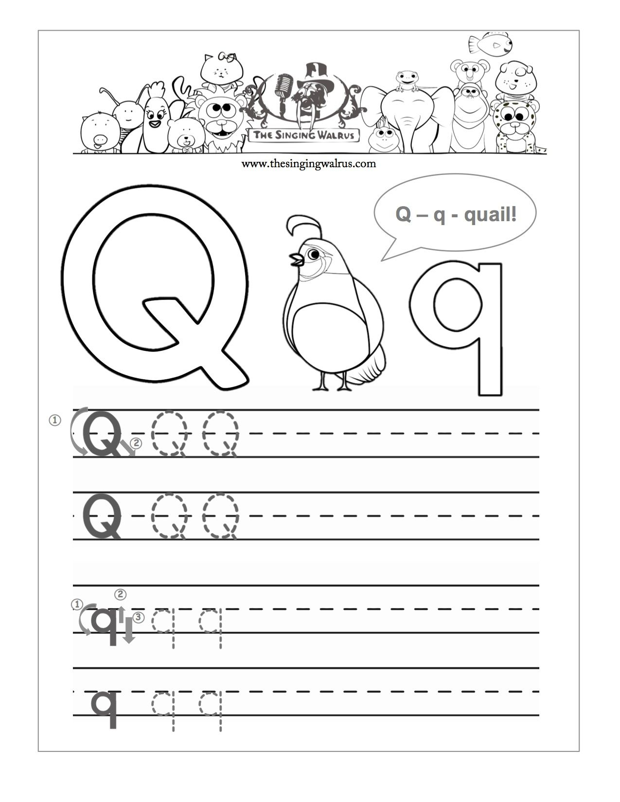 Letter Q Practice Sheet Free Handwriting Worksheets 