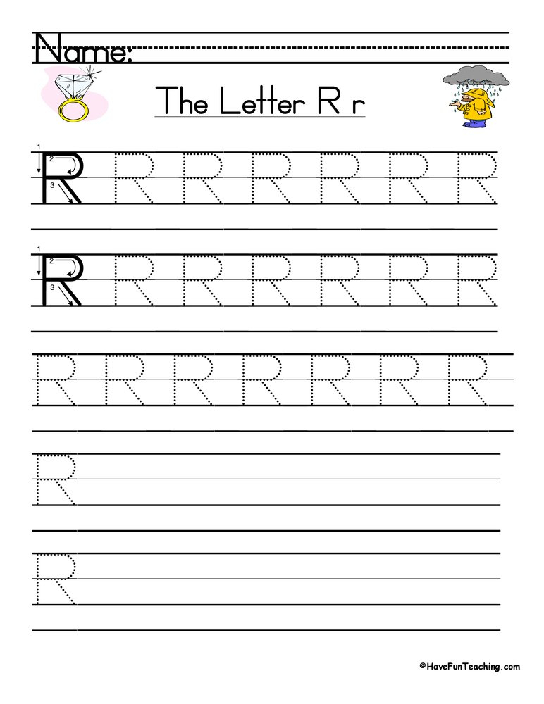 Letter R Handwriting Practice Worksheet Have Fun Teaching