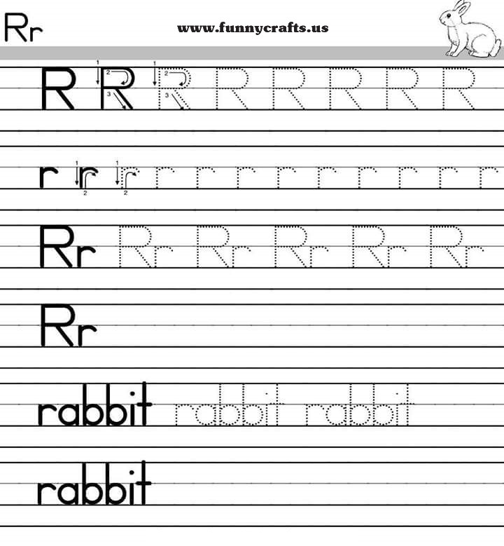 Letter r handwriting worksheets for preschool to first 
