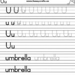 Letter U Handwriting Worksheets For Preschool To First