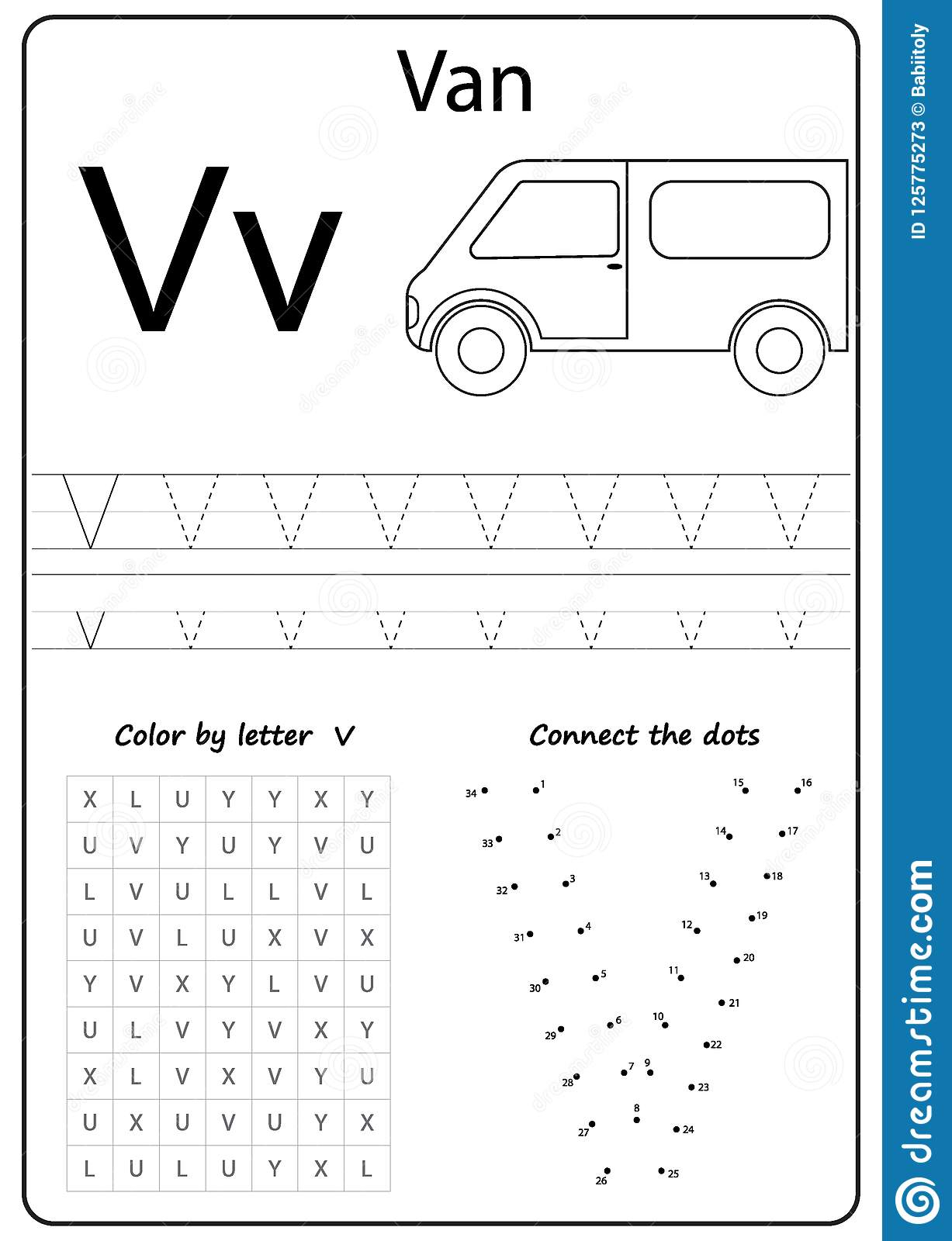 Letter V Worksheets For Kindergarten 