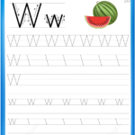 Letter W Is For Watermelon Handwriting Practice Worksheet