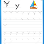 Letter Y Is For Yaucht Handwriting Practice Worksheet