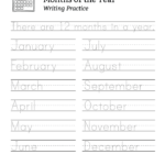 Months Of The Year Writing Practice 01 Free Months Of