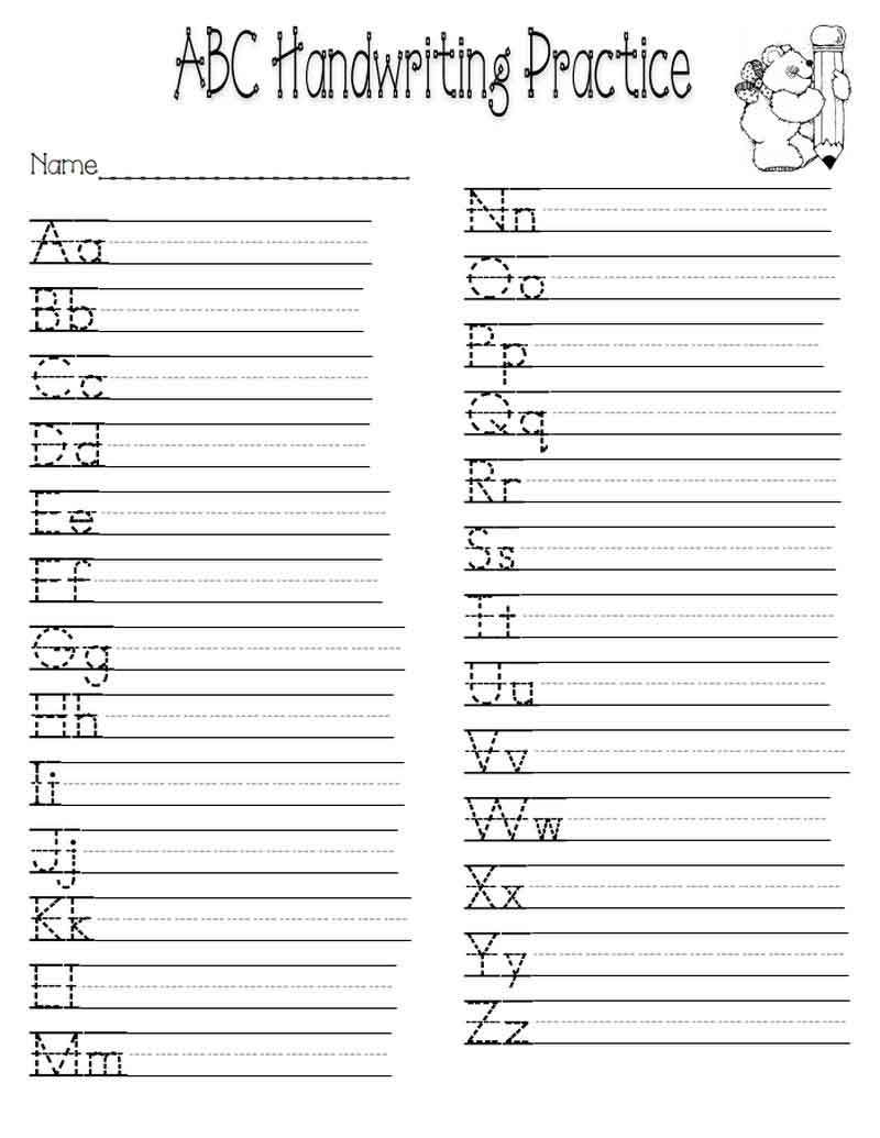 Name Handwriting Worksheets For Printable Name 